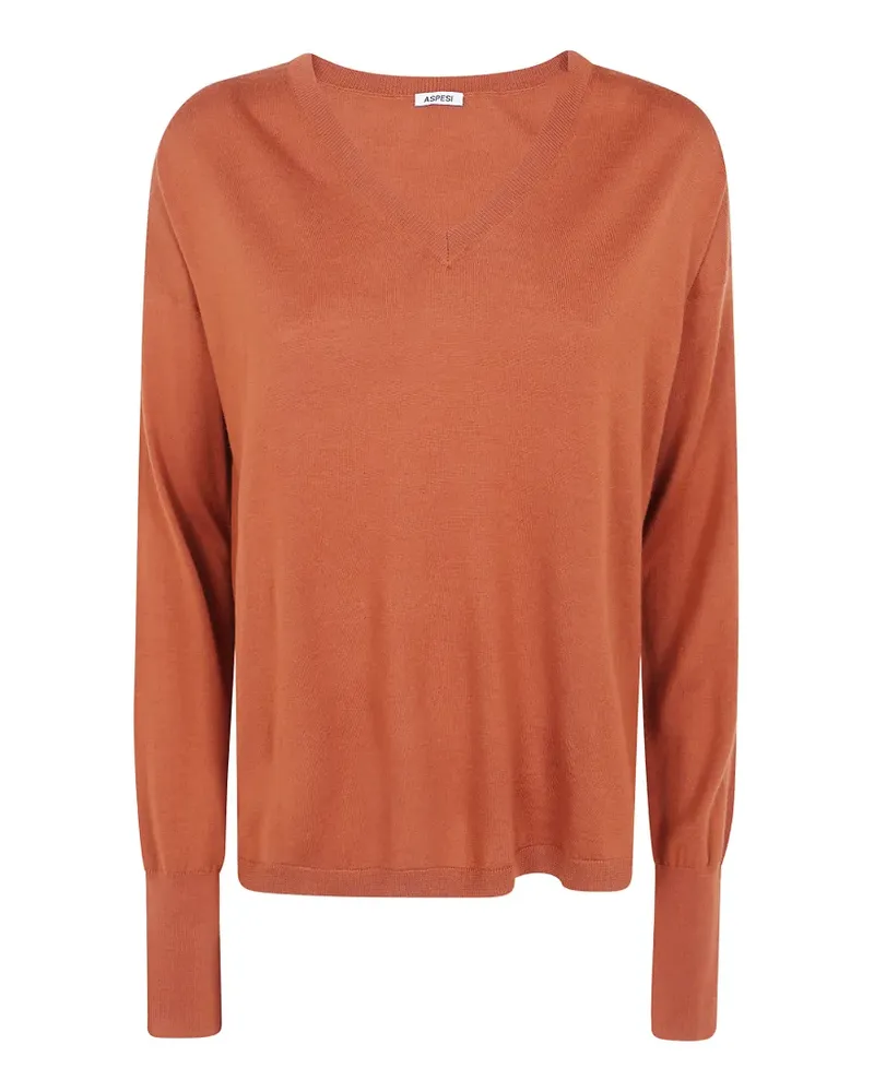 ASPESI Pullover mit V-Ausschnitt - Orange Orange