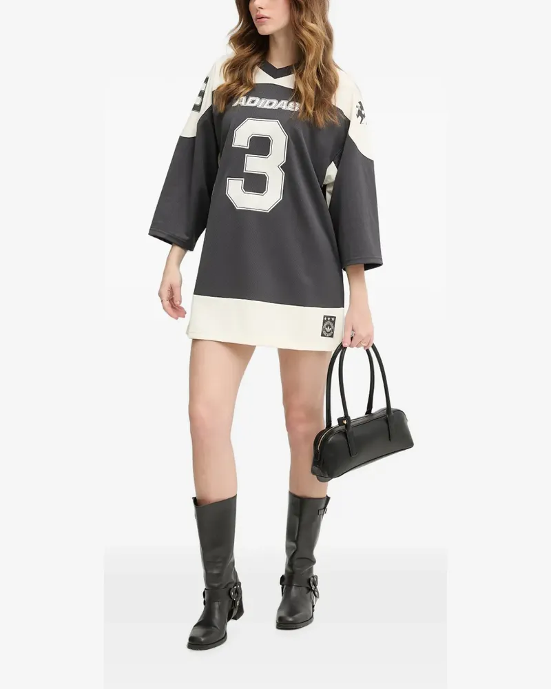 adidas logo-print mni dress - Grau Grau