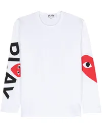 Comme des Garçons Langarmshirt mit Herz-Print Weiß