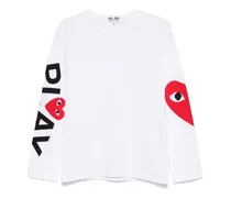 Langarmshirt mit Herz-Print - Weiß
