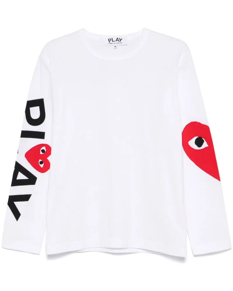 Comme des Garçons Langarmshirt mit Herz-Print - Weiß Weiß