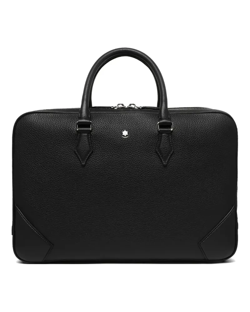 Montblanc large grained leather briefcase - Schwarz Schwarz