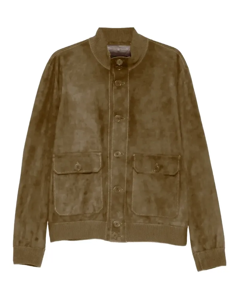 Salvatore Santoro button-up suede jacket - Braun Braun