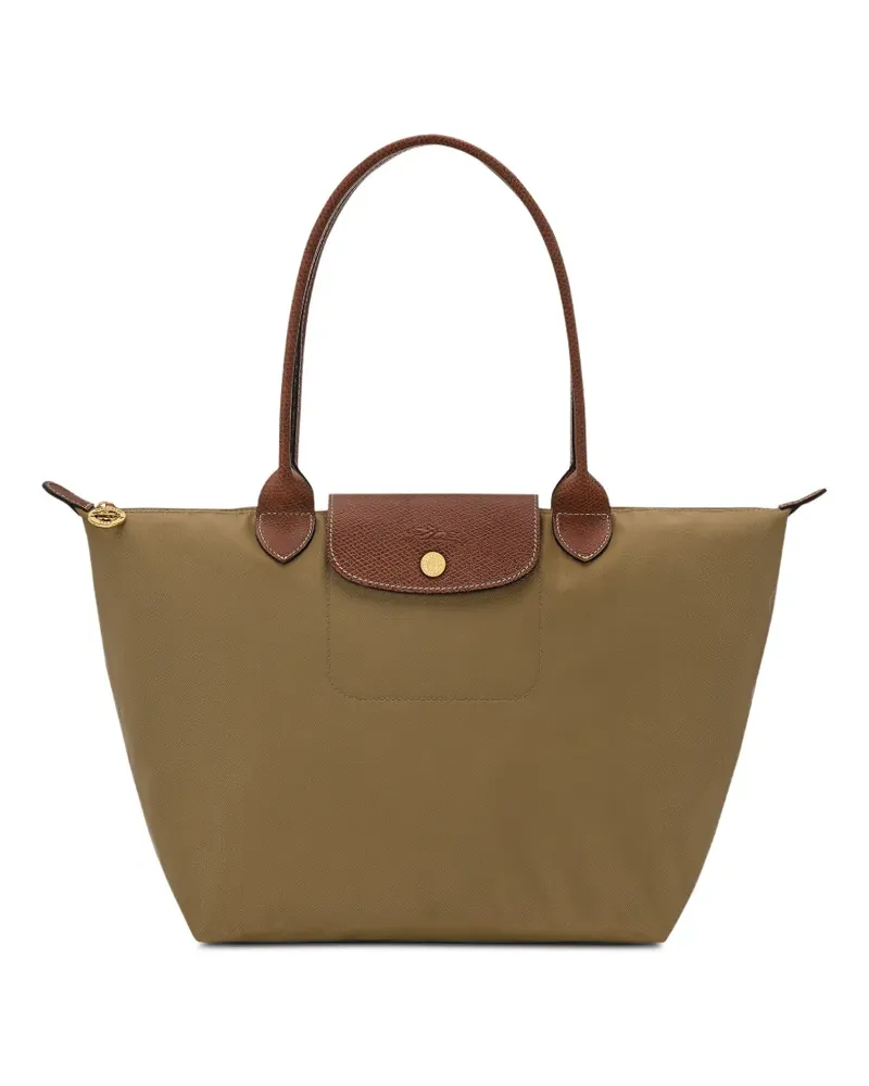 Longchamp Le Pliage Schultertasche mit Lederdetails - Braun Braun