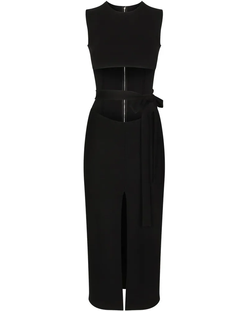 Dolce & Gabbana Midikleid mit Gürtel - Schwarz Schwarz