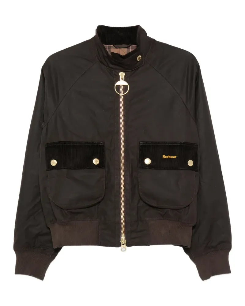 Barbour Jacke mit Cordbesatz und Taschen - Braun Braun