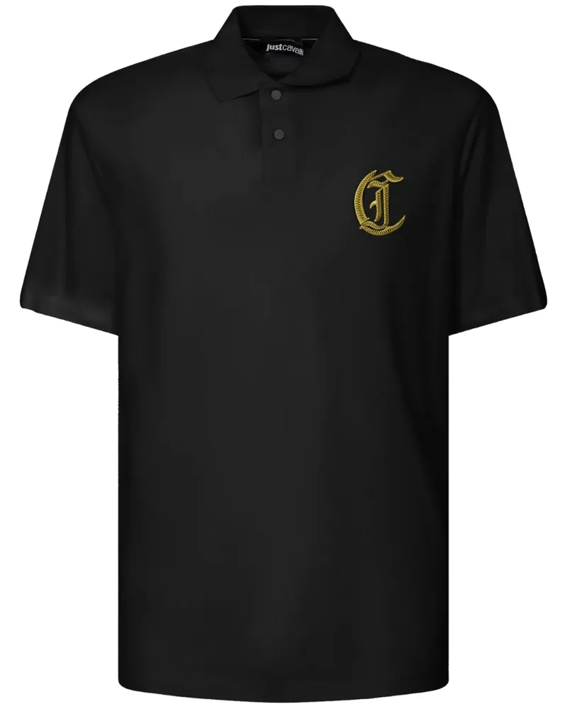 Just Cavalli Poloshirt mit Logo-Stickerei - Schwarz Schwarz