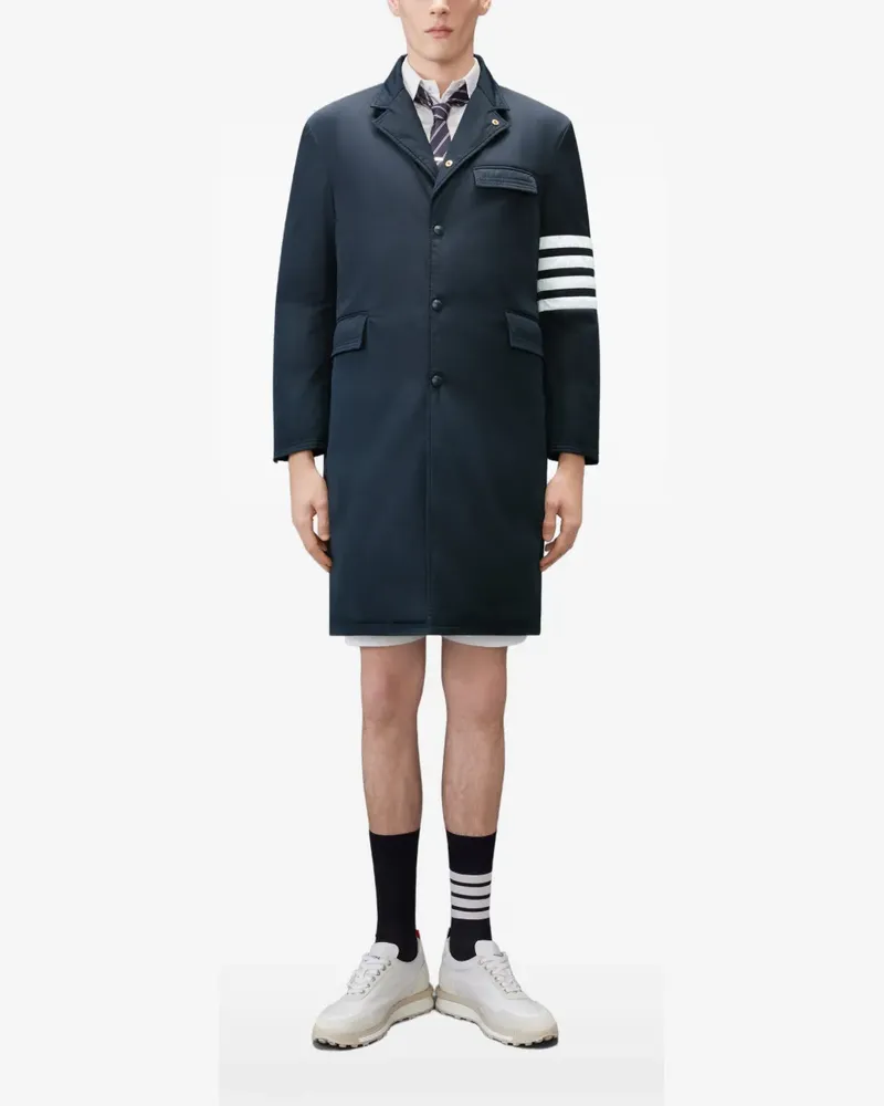 Thom Browne Daunenmantel mit 4-Streifen-Logo - Grau Grau