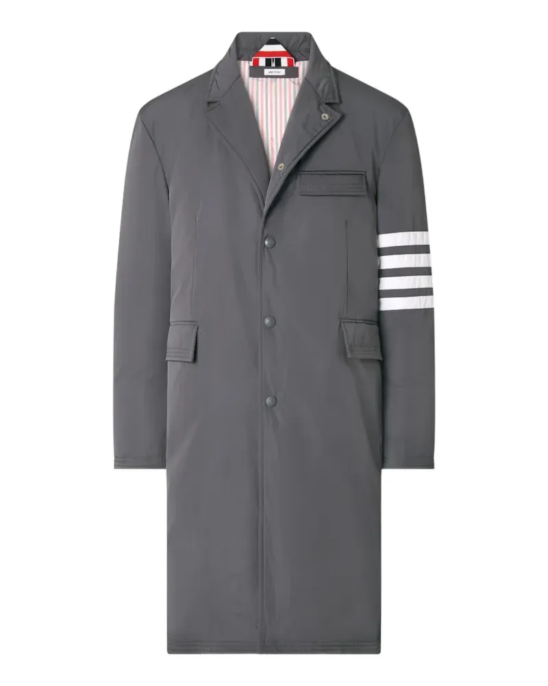 Thom Browne Daunenmantel mit 4-Streifen-Logo - Grau Grau