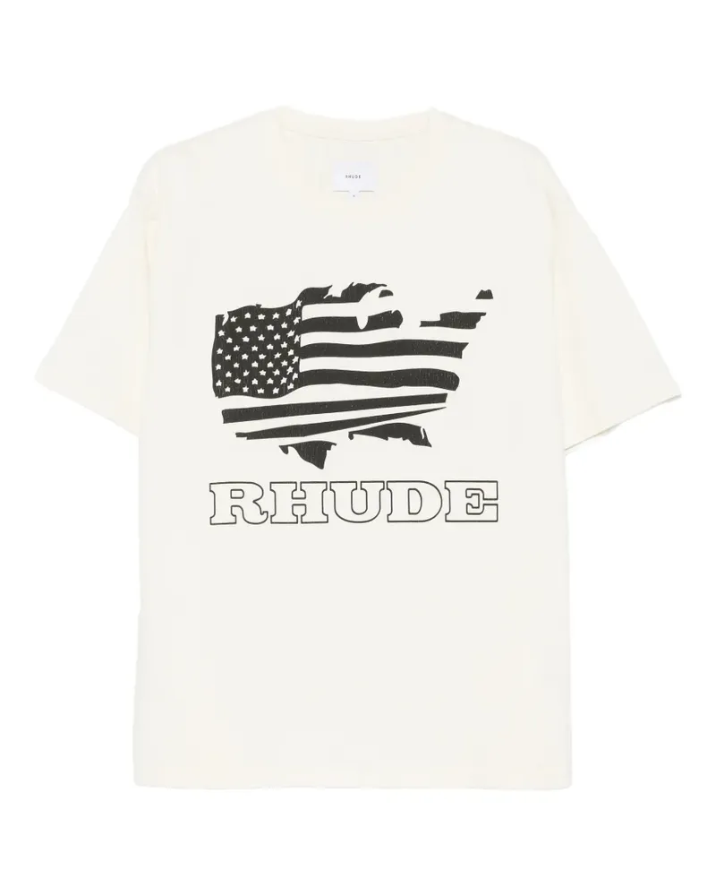 RHUDE graphic-print T-shirt - Nude Nude