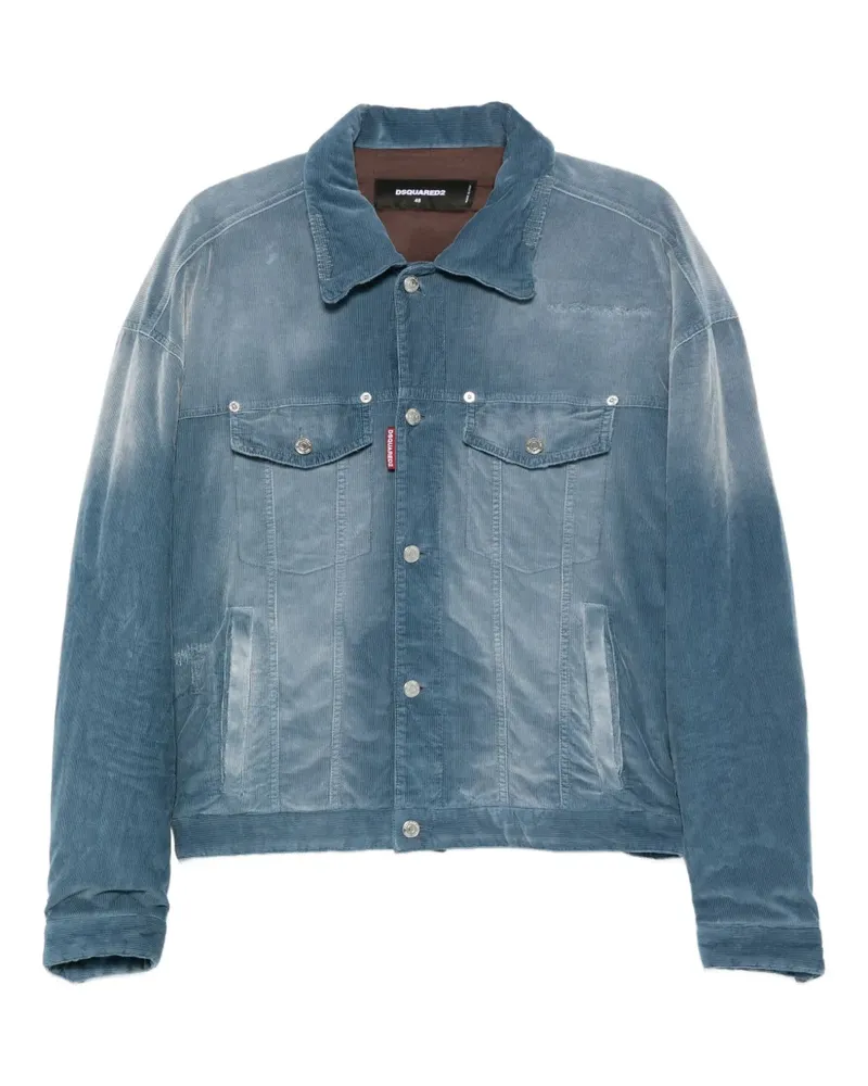 Dsquared2 Cordjacke mit Knopfleiste - Blau Blau