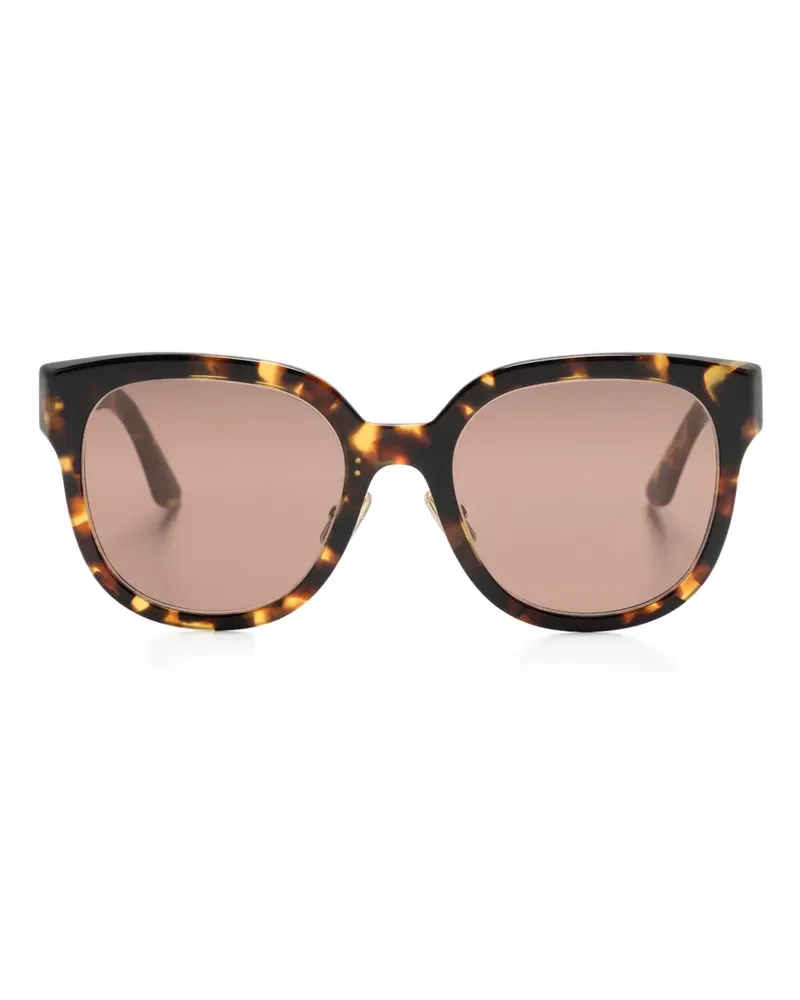 Miu Miu Eckige Sonnenbrille mit Logo - Braun Braun