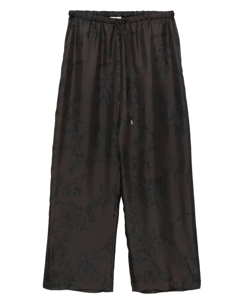 ALYSI Kordelzug-Hose mit Blumenmuster - Braun Braun