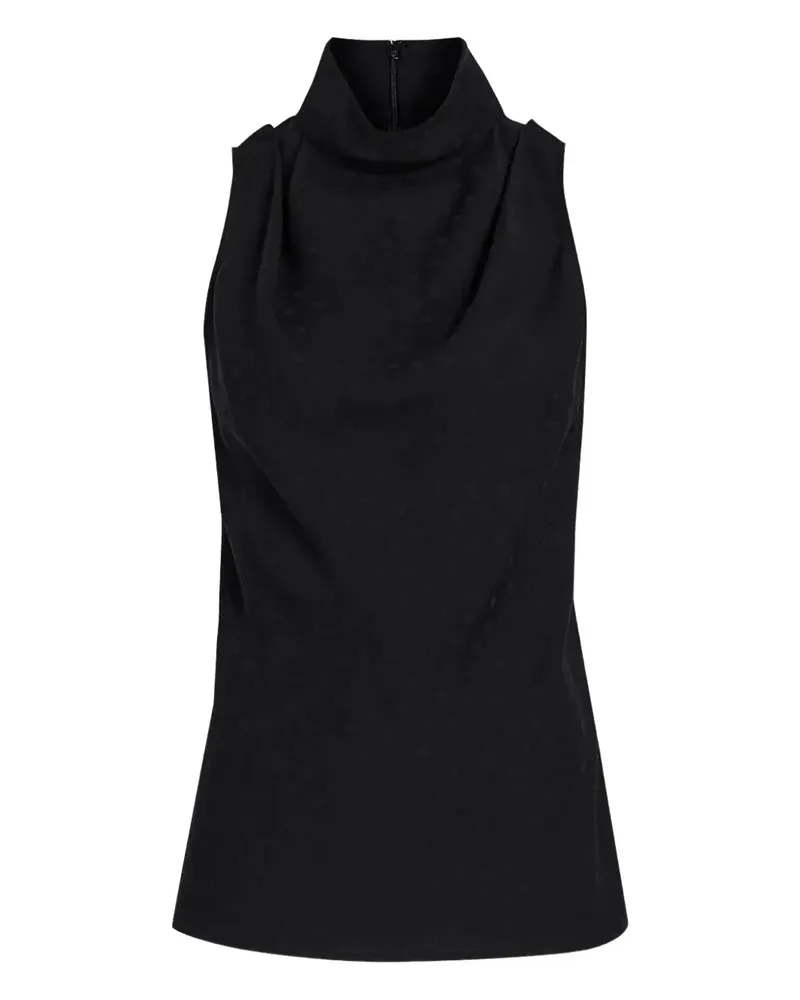 Proenza Schouler Stehkragen-Bluse mit verdrehtem Rücken - Schwarz Schwarz