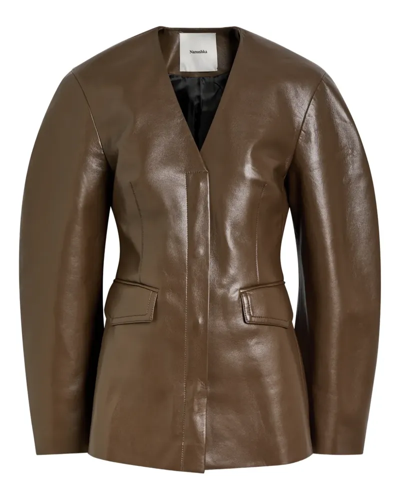 Nanushka Erina V-neck jacket - Braun Braun