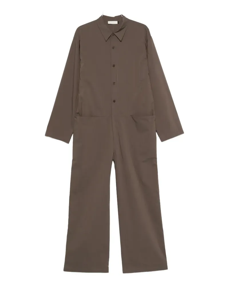 AMOMENTO button-up long-sleeve jumpsuit - Braun Braun