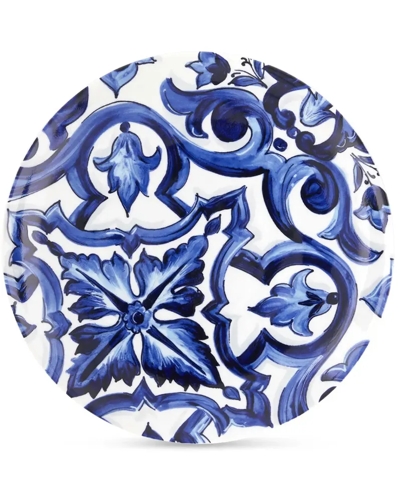 Dolce & Gabbana Platzteller aus Porzellan mit Kachel-Print - Blau Blau