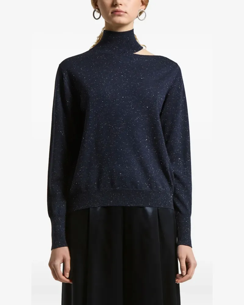 Peserico high-neck cut-out sweater - Blau Blau