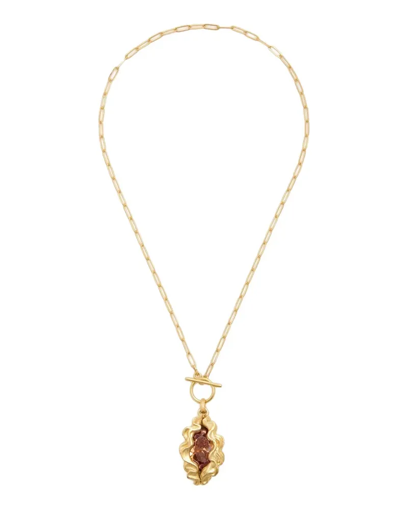 Oceanus stone-pendant necklace - Gold Gold