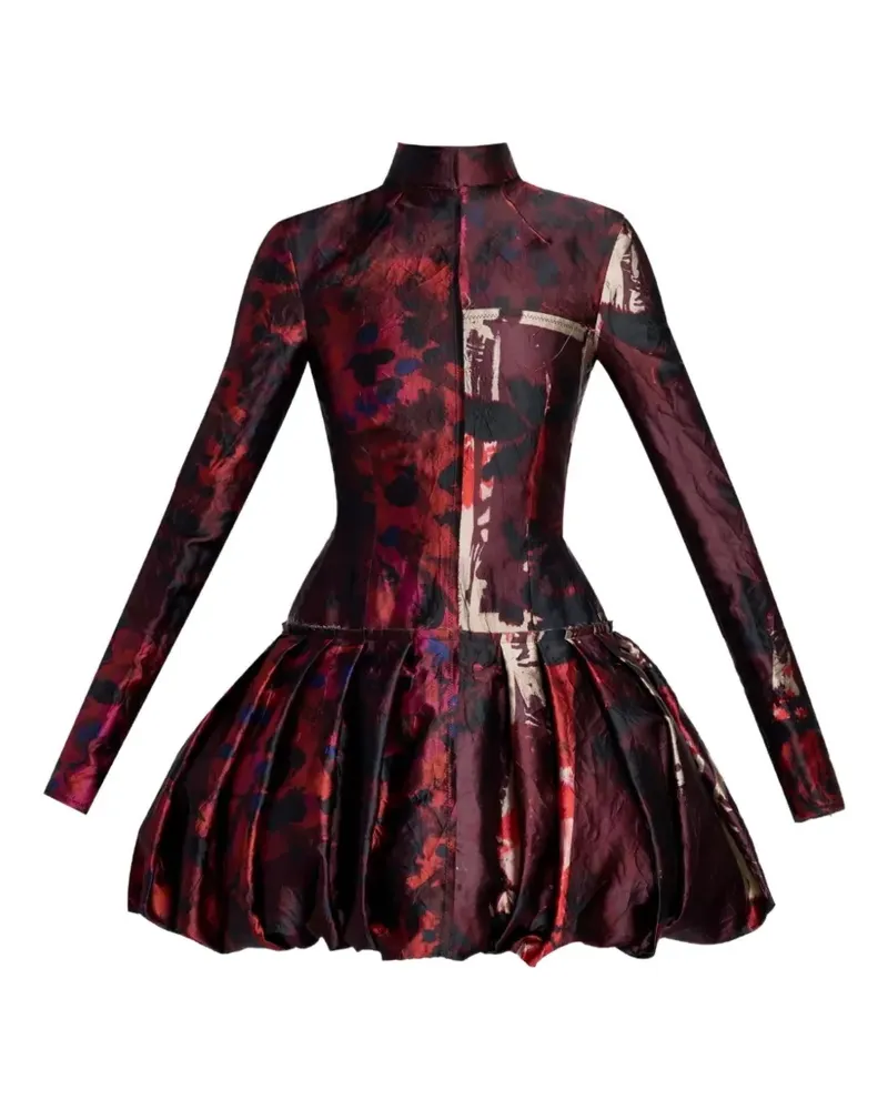 Erdem floral-print dropped-waist dress - Rot Rot