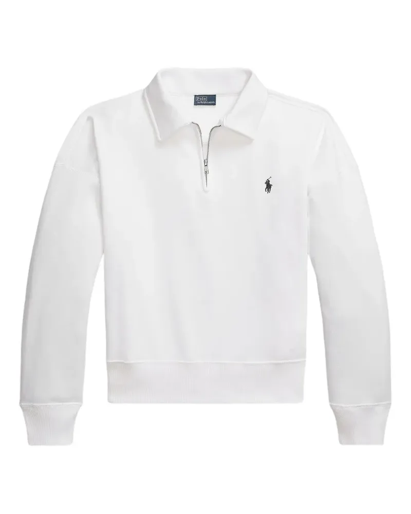 Ralph Lauren Baumwoll-Sweatshirt mit kurzem Reißverschluss - Weiß Weiß