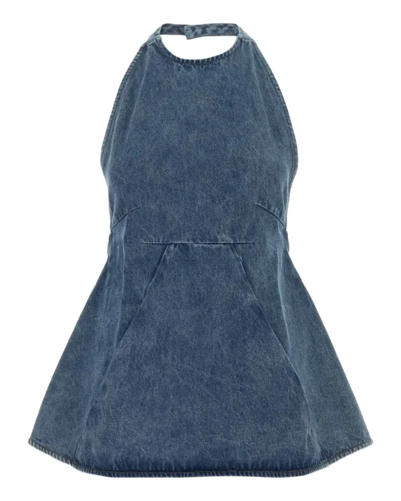 GIMAGUAS halterneck pockets top - Blau Blau