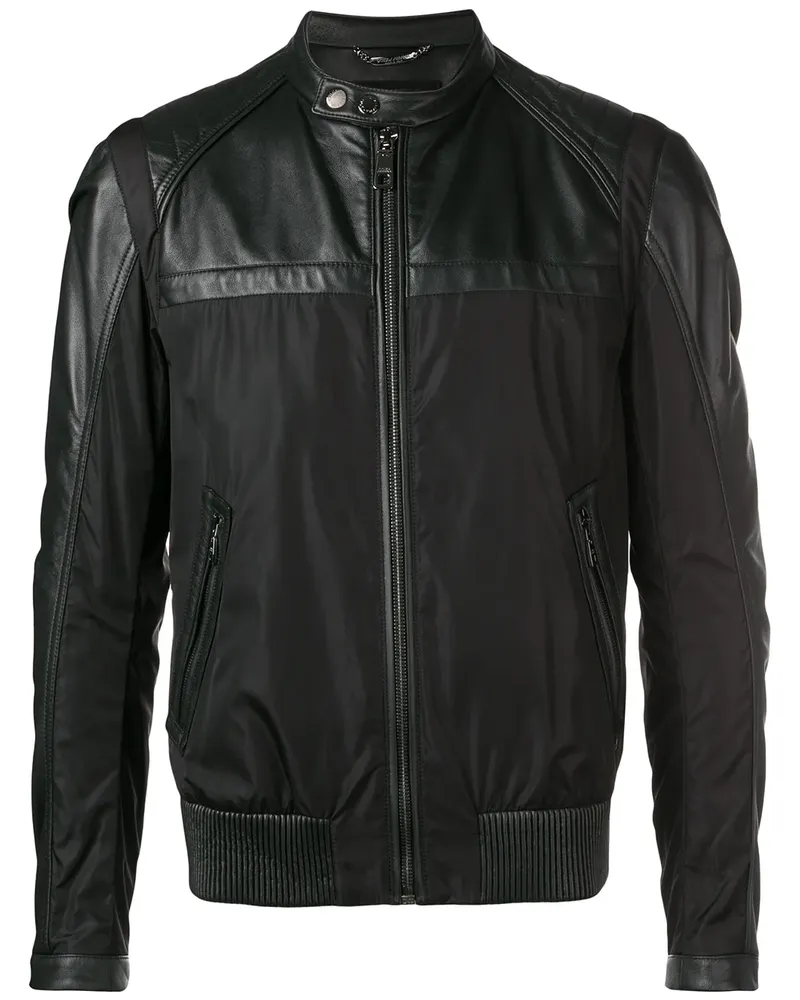 Dolce & Gabbana Jacke mit Ledereinsätzen - Schwarz Schwarz