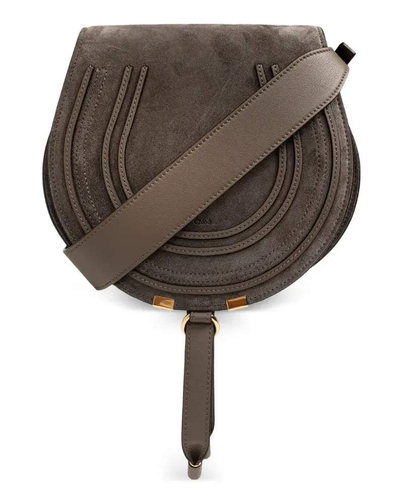 Chloé Marcie Schultertasche aus Wildleder - Grau Grau