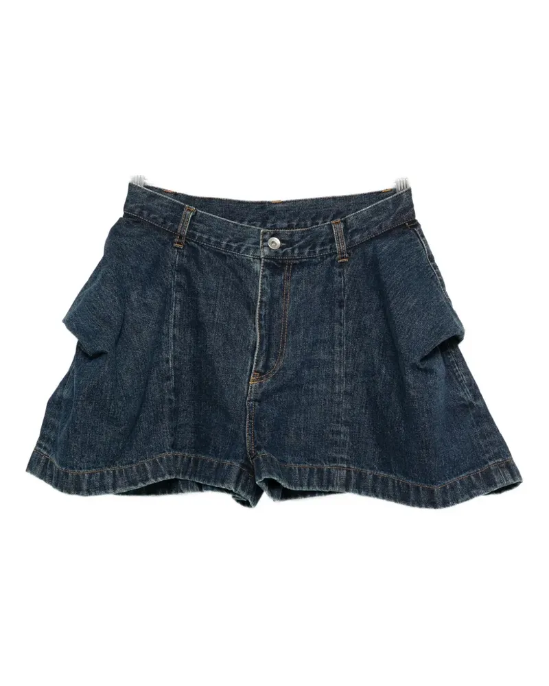 Sacai flap-detail denim shorts - Blau Blau