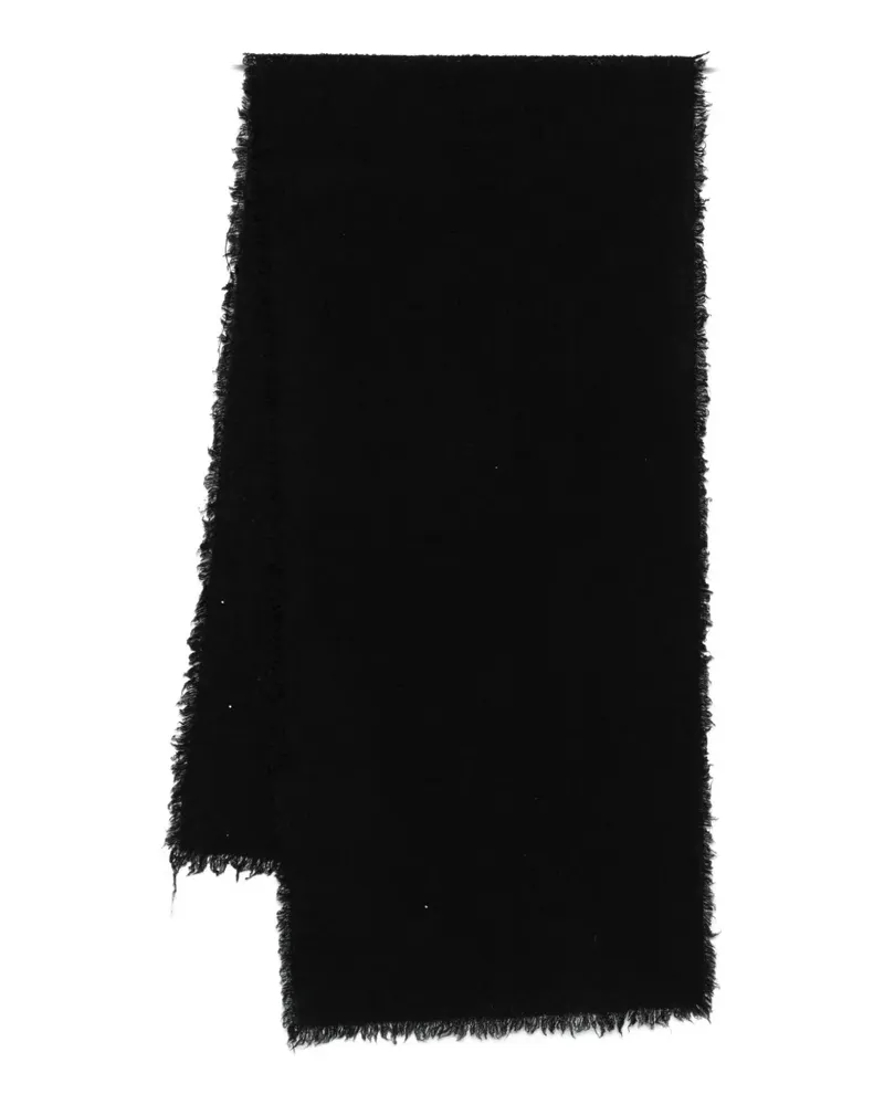 Faliero Sarti Ausgefranster Schal - Schwarz Schwarz