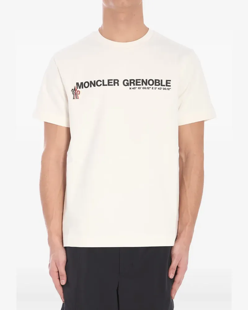 Moncler T-Shirt mit Logo-Print - Nude Nude