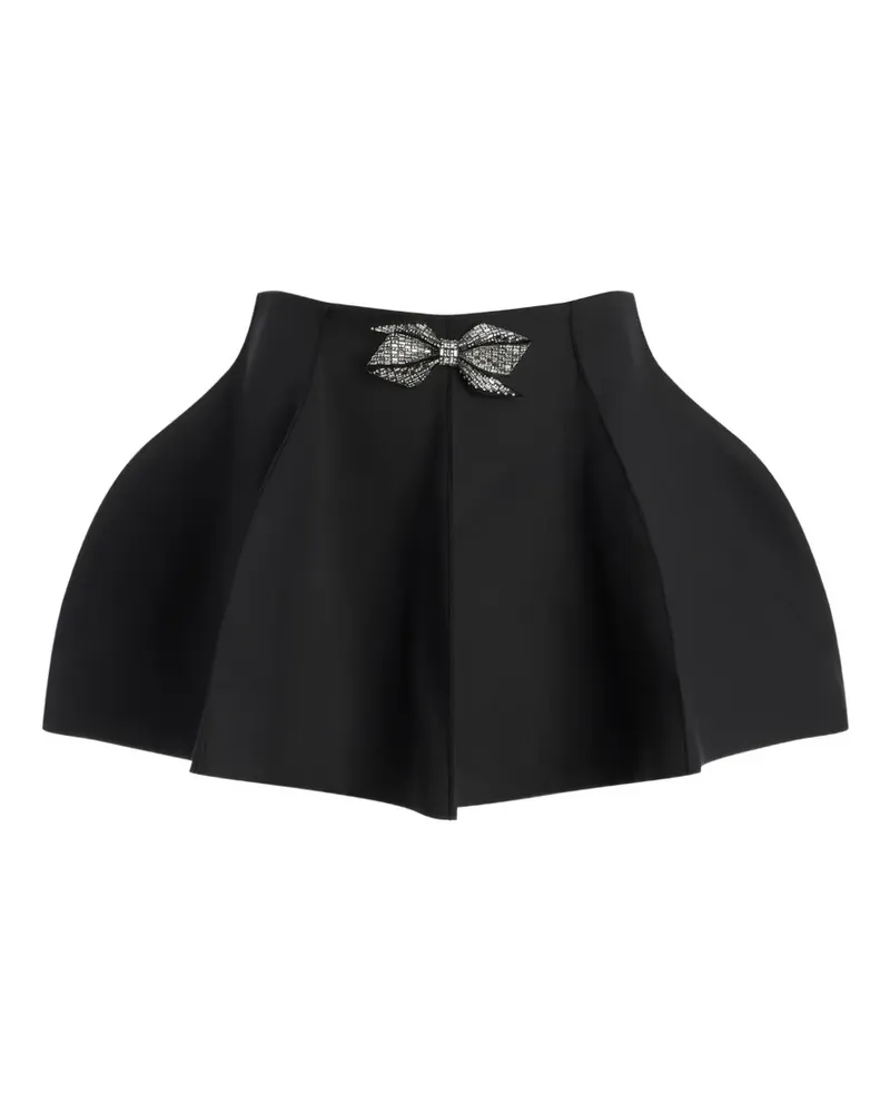 Genny bow-embellished flared mini skirt - Schwarz Schwarz