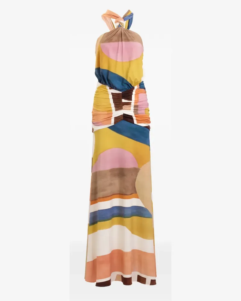 Silvia Tcherassi Jedda abstract-print maxi dress - Gelb Gelb