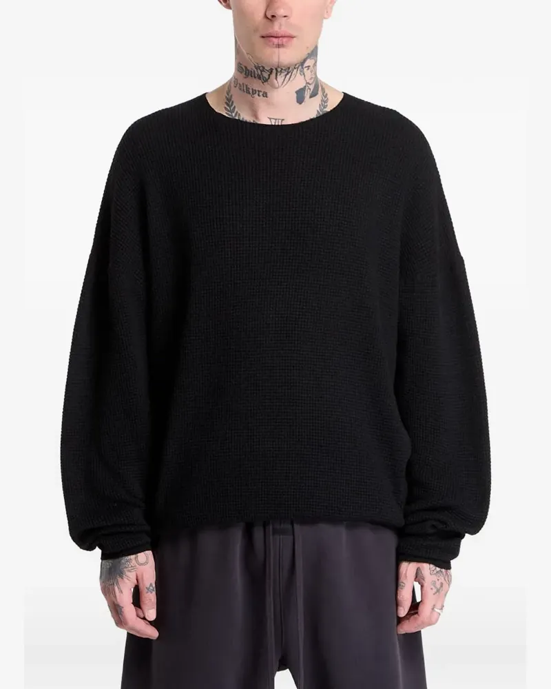 Fear of God Pullover in Waffelstrick - Schwarz Schwarz
