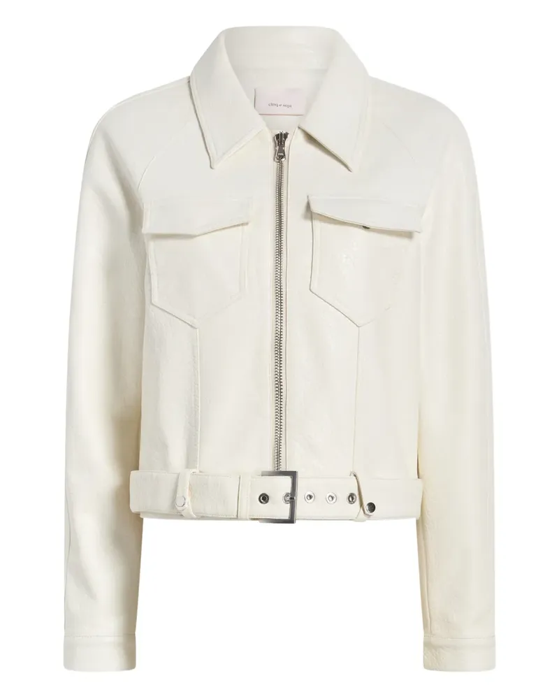 Cinq à Sept Saffira Jacke mit Reißverschluss - Weiß Weiß