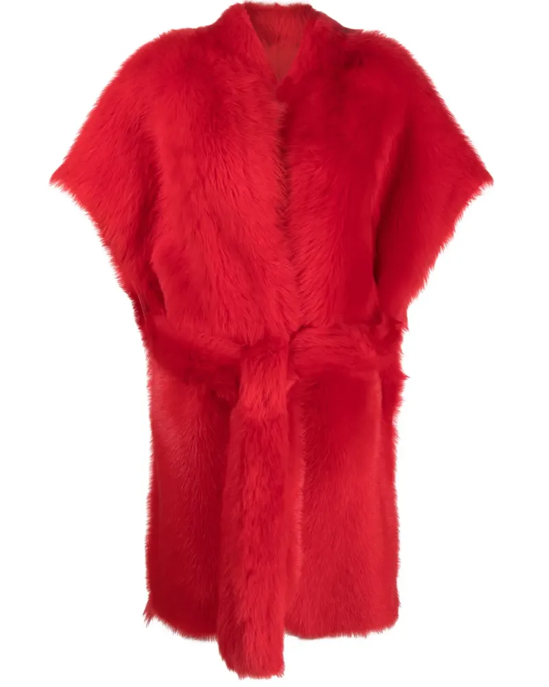 Liska Wendbarer Shearling-Mantel - Rot Rot