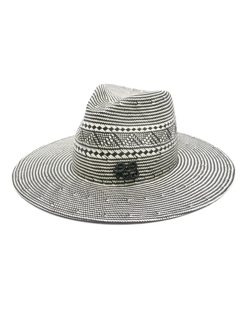 RUSLAN BAGINSKIY Gemusterter Hut mit Logo-Detail - Weiß Weiß