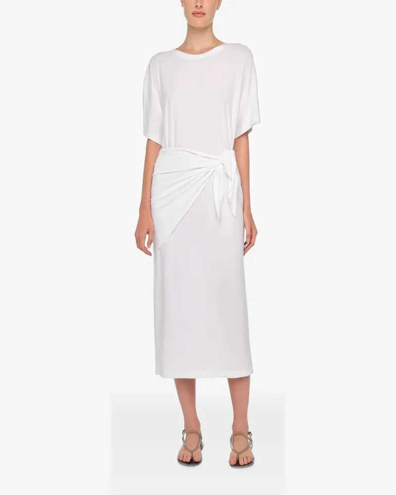 Norma Kamali short-sleeve boxy midi dress - Weiß Weiß