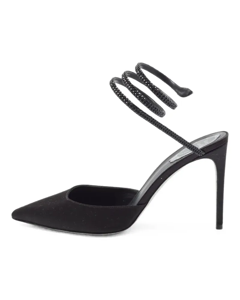 René Caovilla Cleo Pumps mit Kristallen - Schwarz Schwarz