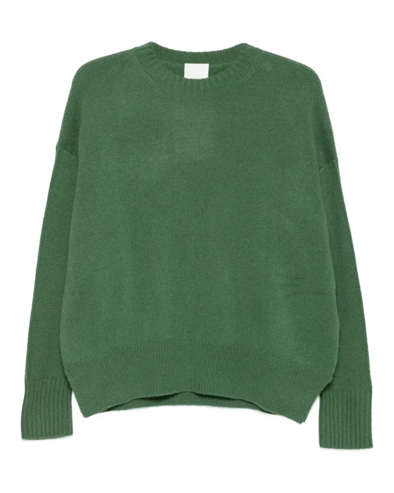 ALLUDE Gerippter Pullover mit tiefen Schultern - Grün Grün