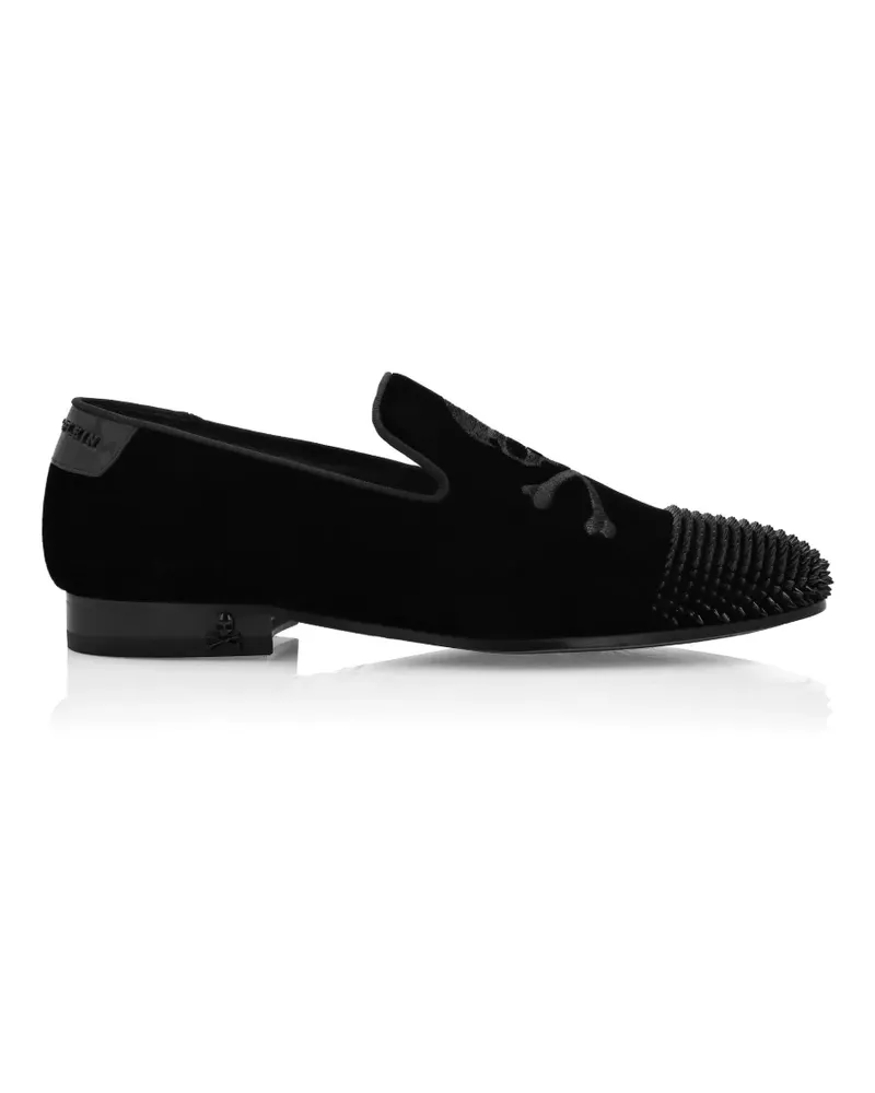 Philipp Plein skull-motif loafers - Schwarz Schwarz