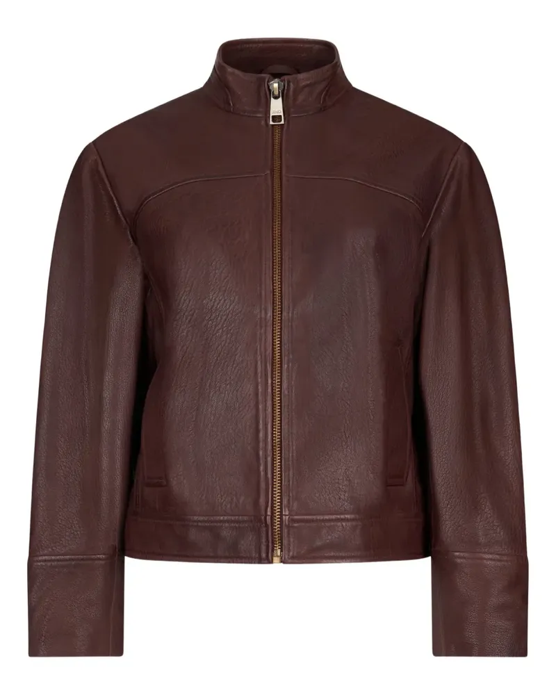 Liu Jo laces leather jacket - Braun Braun