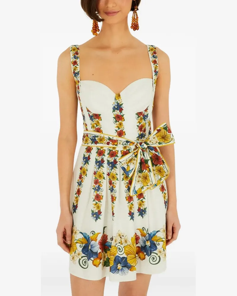 FARM Rio Minikleid mit Blumen-Print - Weiß Weiß