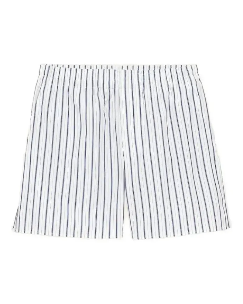AMI Paris Gestreifte Shorts - Weiß Weiß