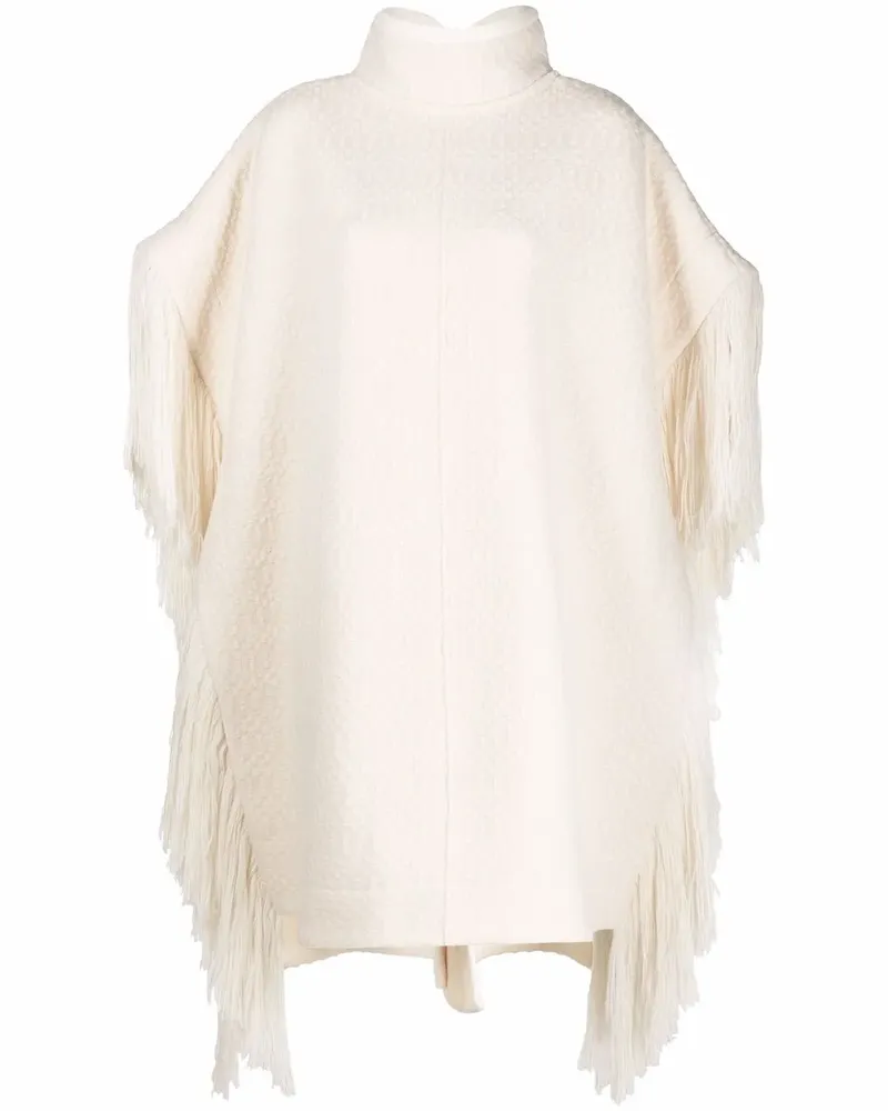 Jil Sander Oversized-Cape mit Fransen - Nude Nude