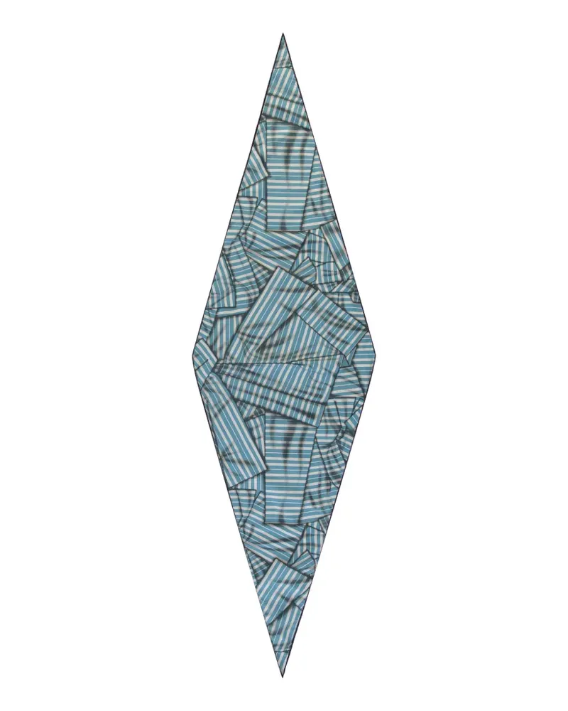 Ermenegildo Zegna striped diamond-shaped scarf - Blau Blau