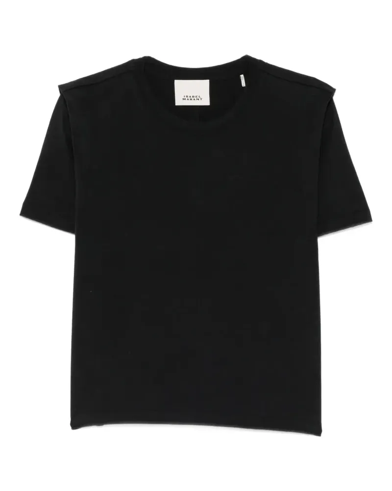 Isabel Marant Zelitos T-Shirt mit wattierten Schultern - Schwarz Schwarz