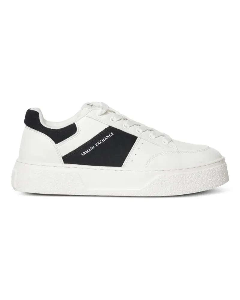 Armani Exchange Flatform-Sneakers mit Kontrasteinsätzen - Weiß Weiß