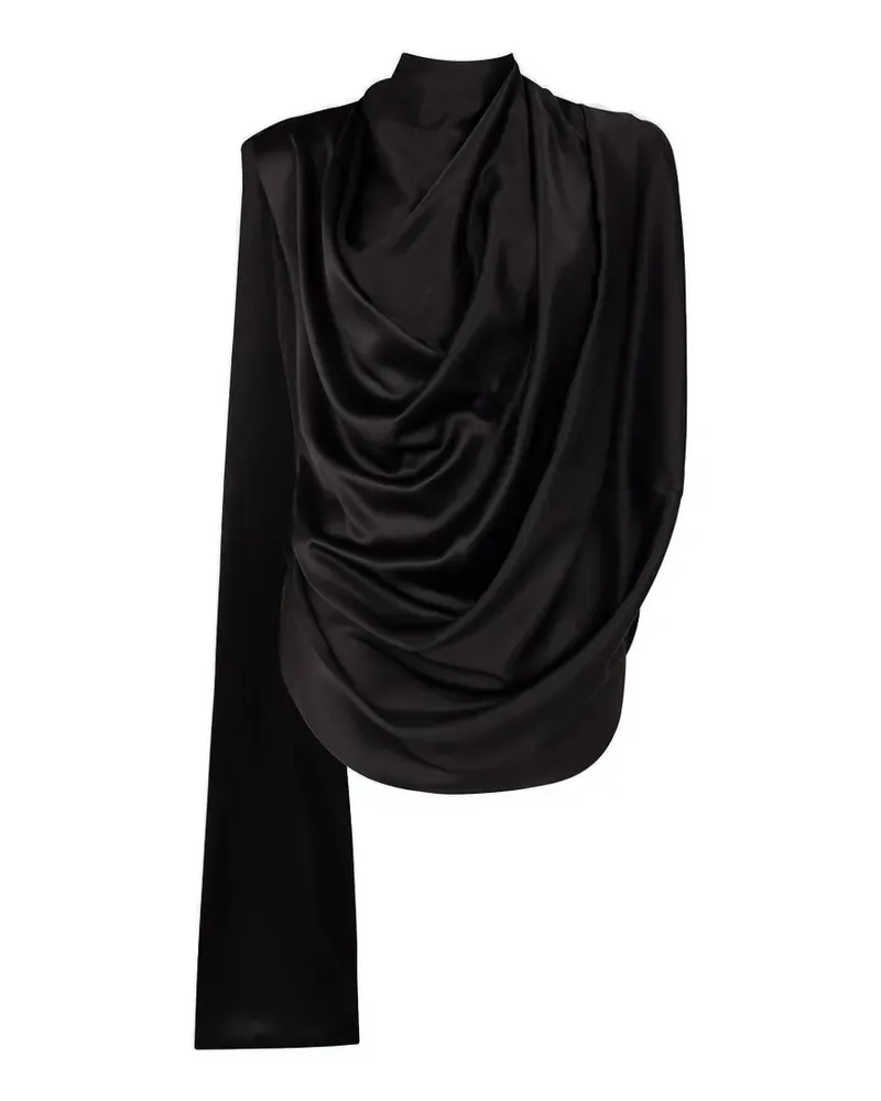 Roksanda Ilincic Vesper draped asymmetric broken blouse - Schwarz Schwarz