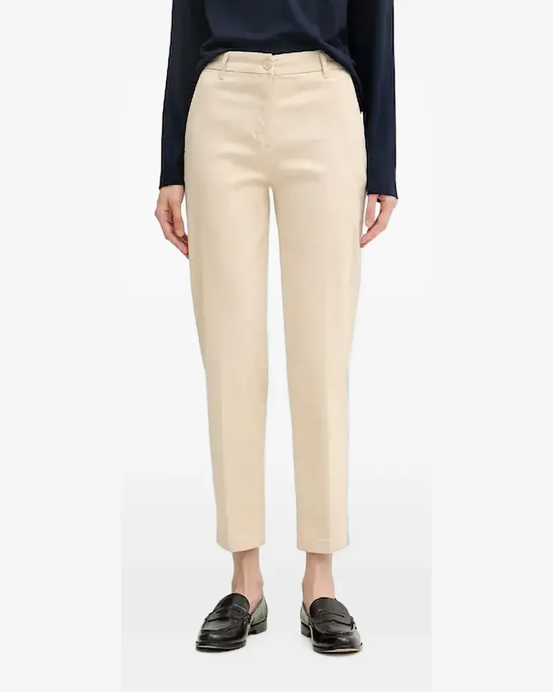 Benetton Cropped-Hose mit Gürtelschlaufen - Nude Nude